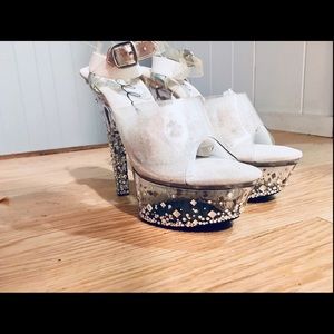 swarovski embellished clear shoes size 9